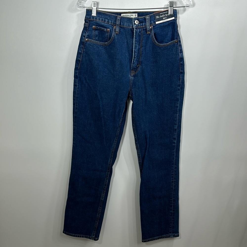 Abercrombie & Fitch Women's High Rise Jeans - Dark Blue